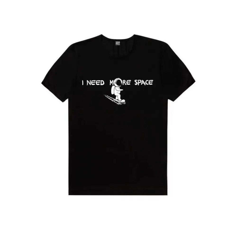 Skateboarding in Space Men's Short Sleeve Black T-shirt