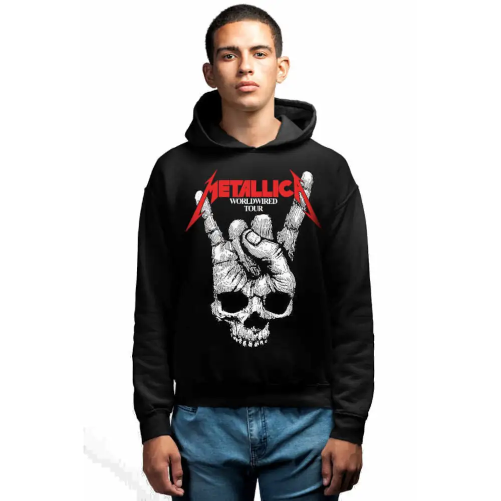 Skull Hand Hoodie Men's Black Sweatshirt