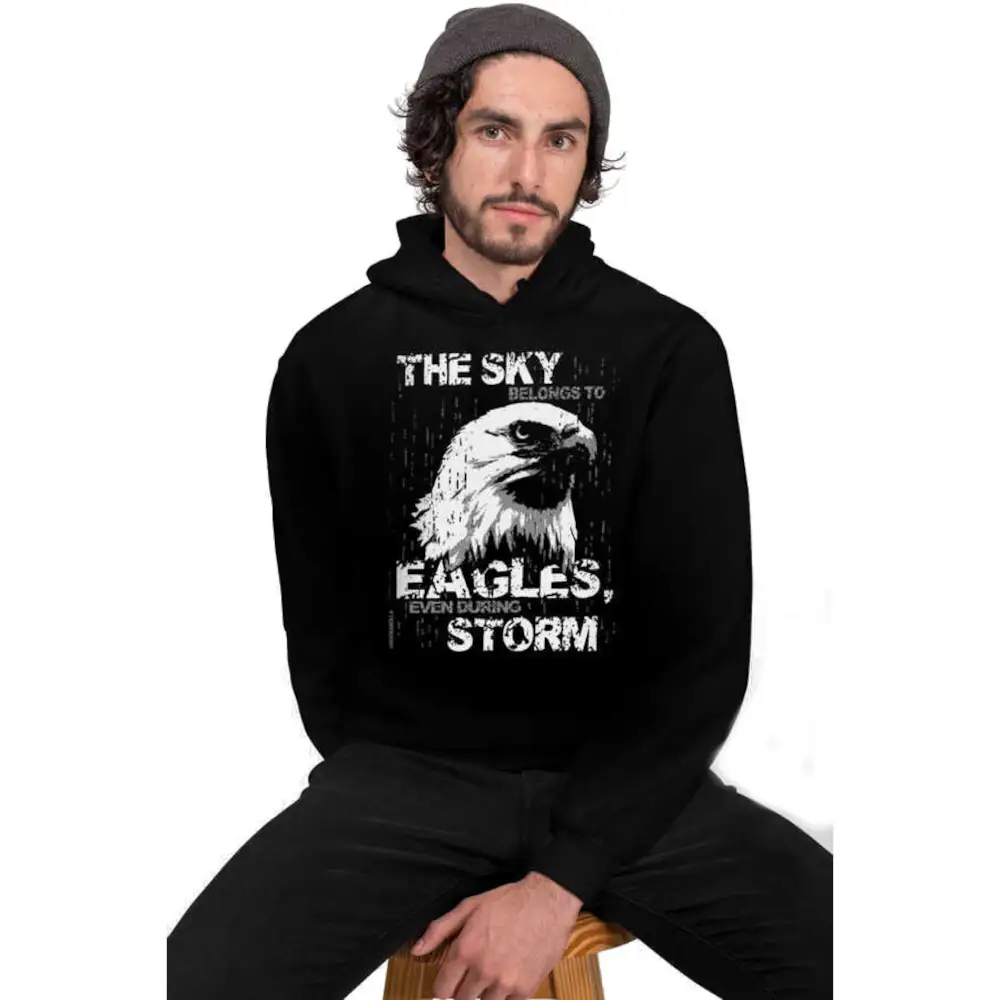 Sky Eagle Hoodie Men's Black Sweatshirt