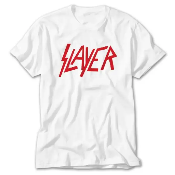 Slayer Flat Logo White T-Shirt