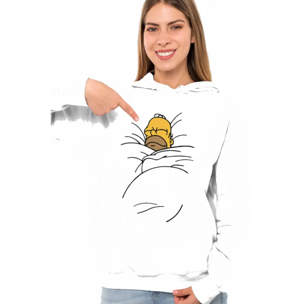 Sleepy Dad Hoodie Thick Women's White Sweatshirt