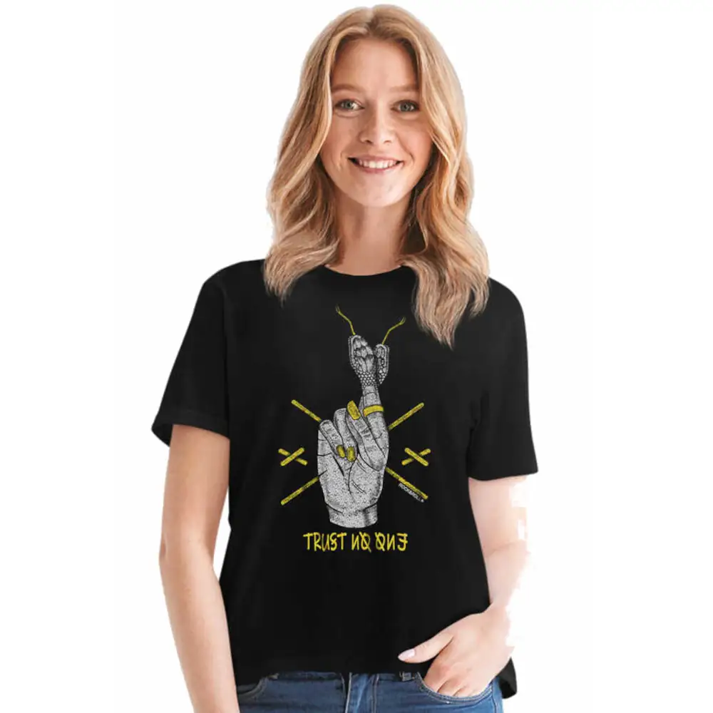 Snake Fingers Short Sleeve Women's Black T-shirt