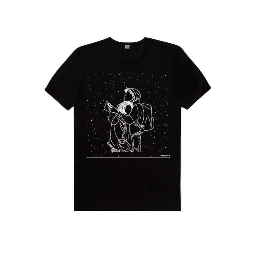 Snow Falls Short Sleeve Men's Black T-shirt