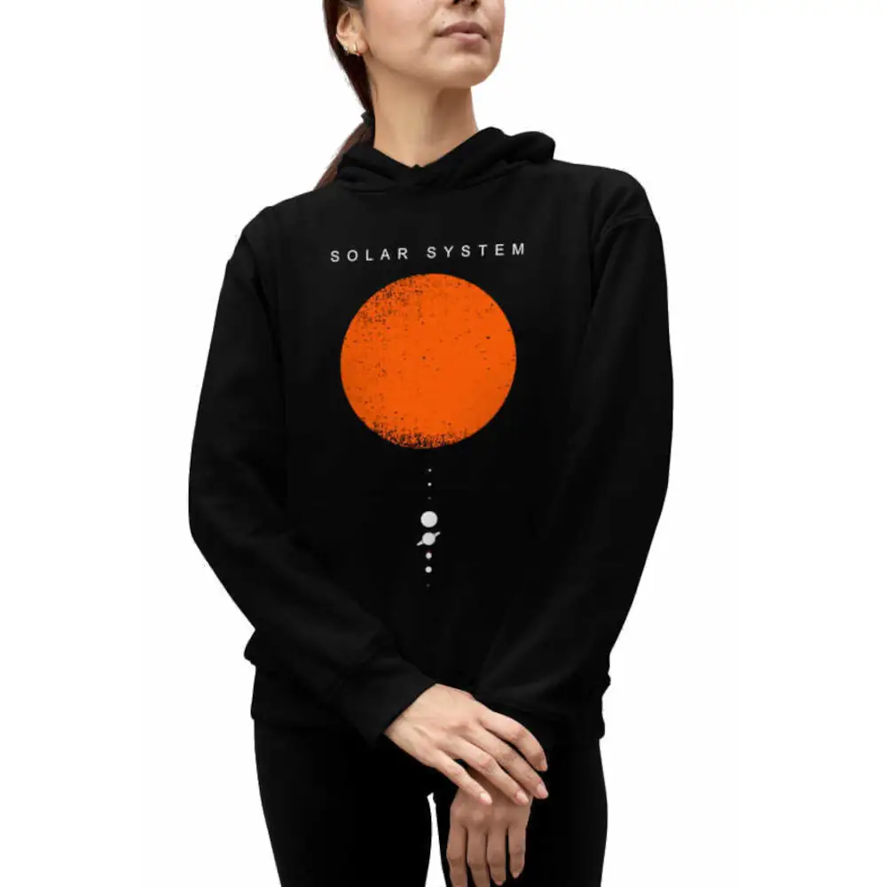 Solar System Women's Hodie Thick Black Sweatshirt