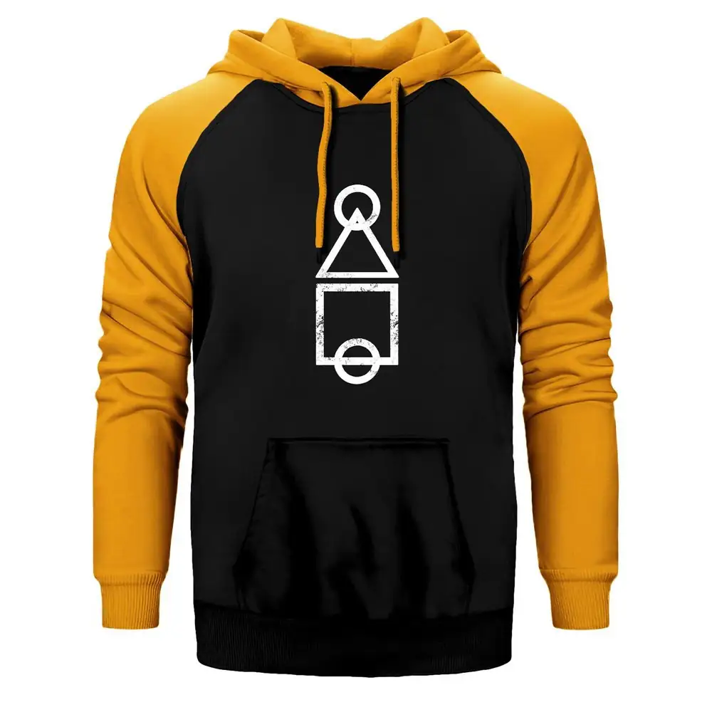 Squid Game Keys Double Color Raglan Sleeve Yellow Hoodie Sweatshirt