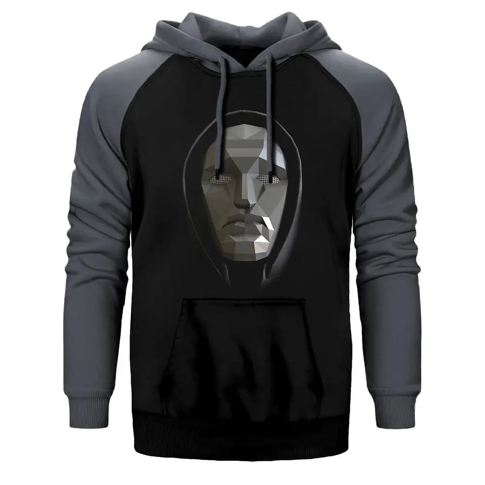 Squid Game Manager Double Color Raglan Sleeve Grey Hoodie Sweatshirt