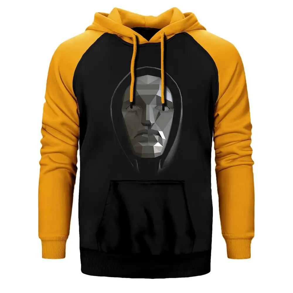Squid Game Manager Double Color Raglan Sleeve Yellow Hoodie Sweatshirt