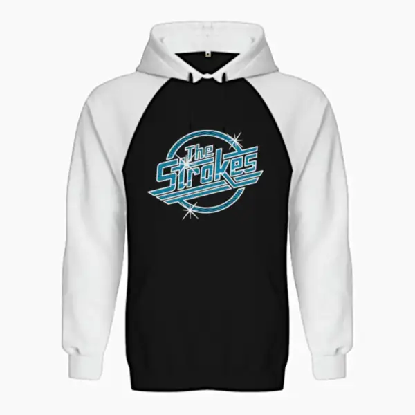 The Strokes Raglan Hoodie, The Strokes Logo Raglan Sweatshirt - Image 3
