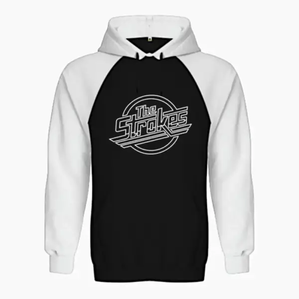 The Strokes Raglan Hoodie, The Strokes Logo Raglan Sweatshirt - Image 4