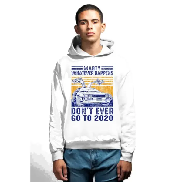 Time Travel Men's White Hoodie Sweatshirt