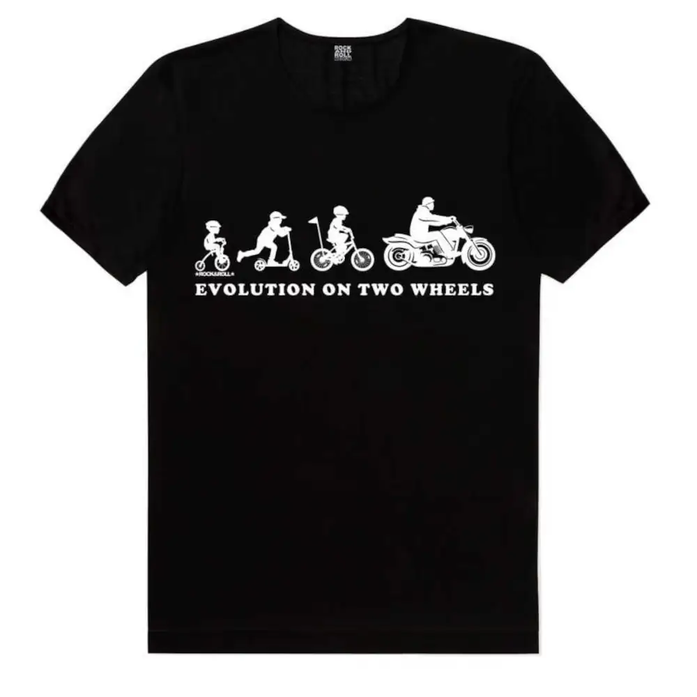 Two Wheels Evolution Short Sleeve Men's Black T-shirt