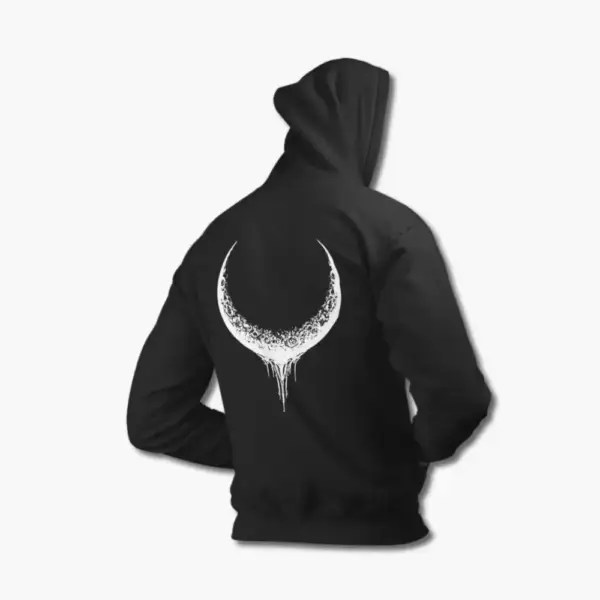 Uada Hoodie, Uada Moon Logo Black Hoodie - Image 2