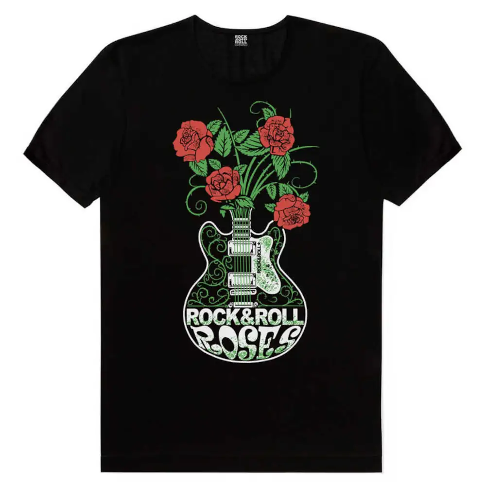 Vase Guitar Short Sleeve Men's Black T-shirt