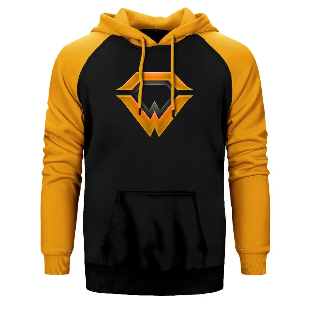 Wandays Hoodie, Double Color Raglan Sleeve Yellow Sweatshirt
