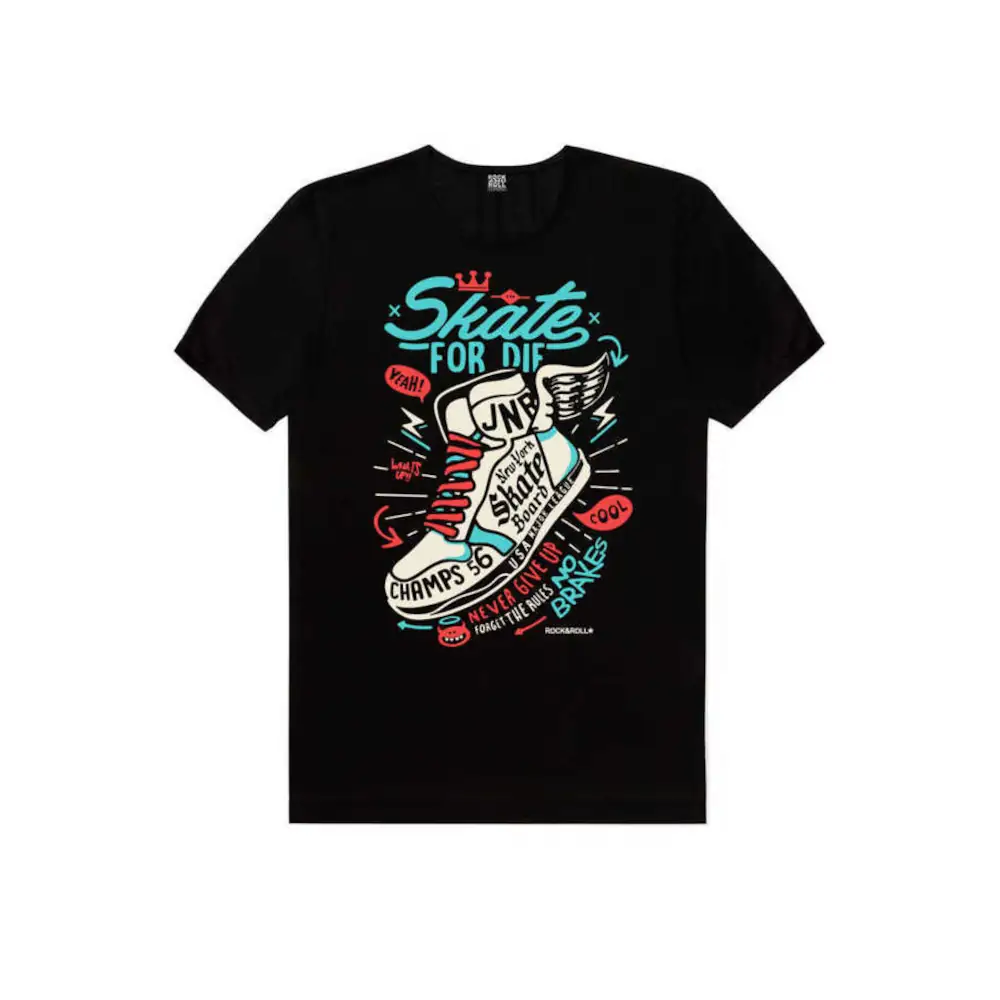 Winged Shoes Short Sleeve Men's Black T-shirt
