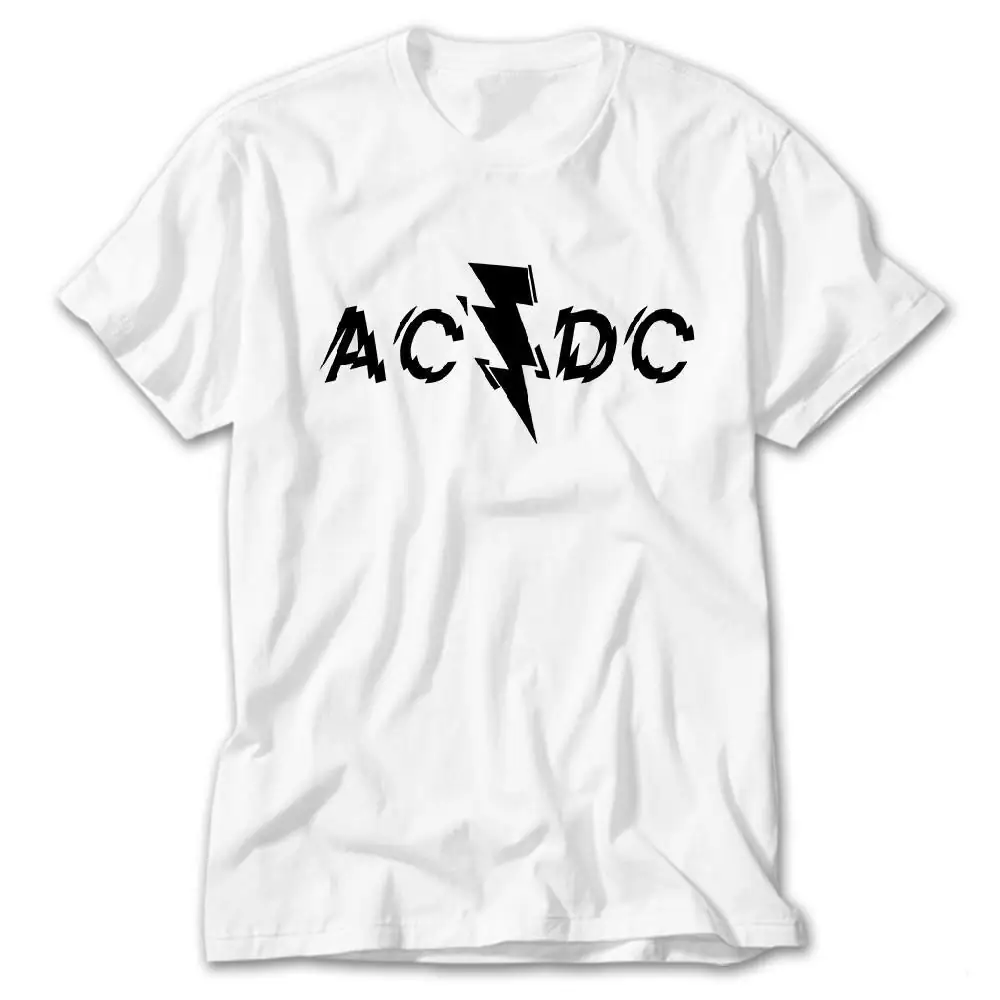 AC DC Lighting Logo White T-Shirt