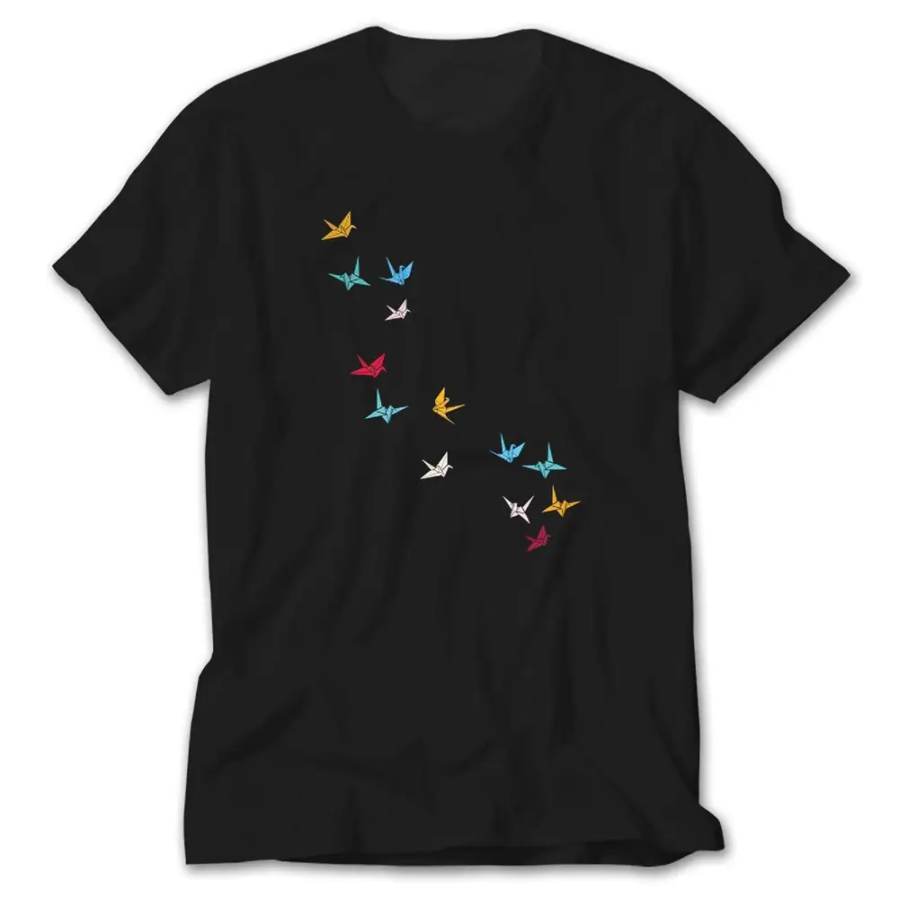 Flying Papers as Birds Black T-Shirt